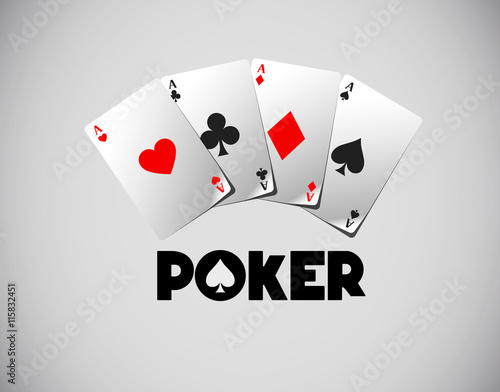 Poker cards, Poker aces isolated. Playing cards.