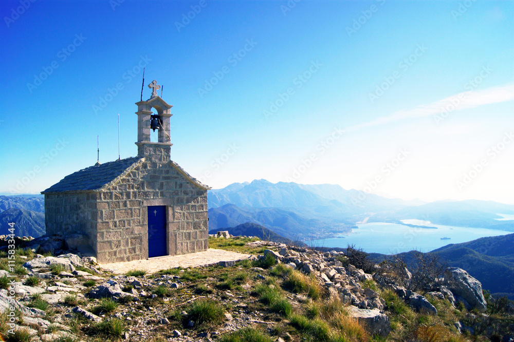 Small church in the mountains of Montenegro