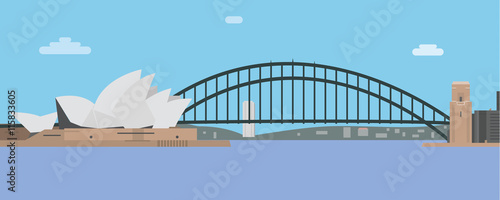 Sydney flat style illustration.