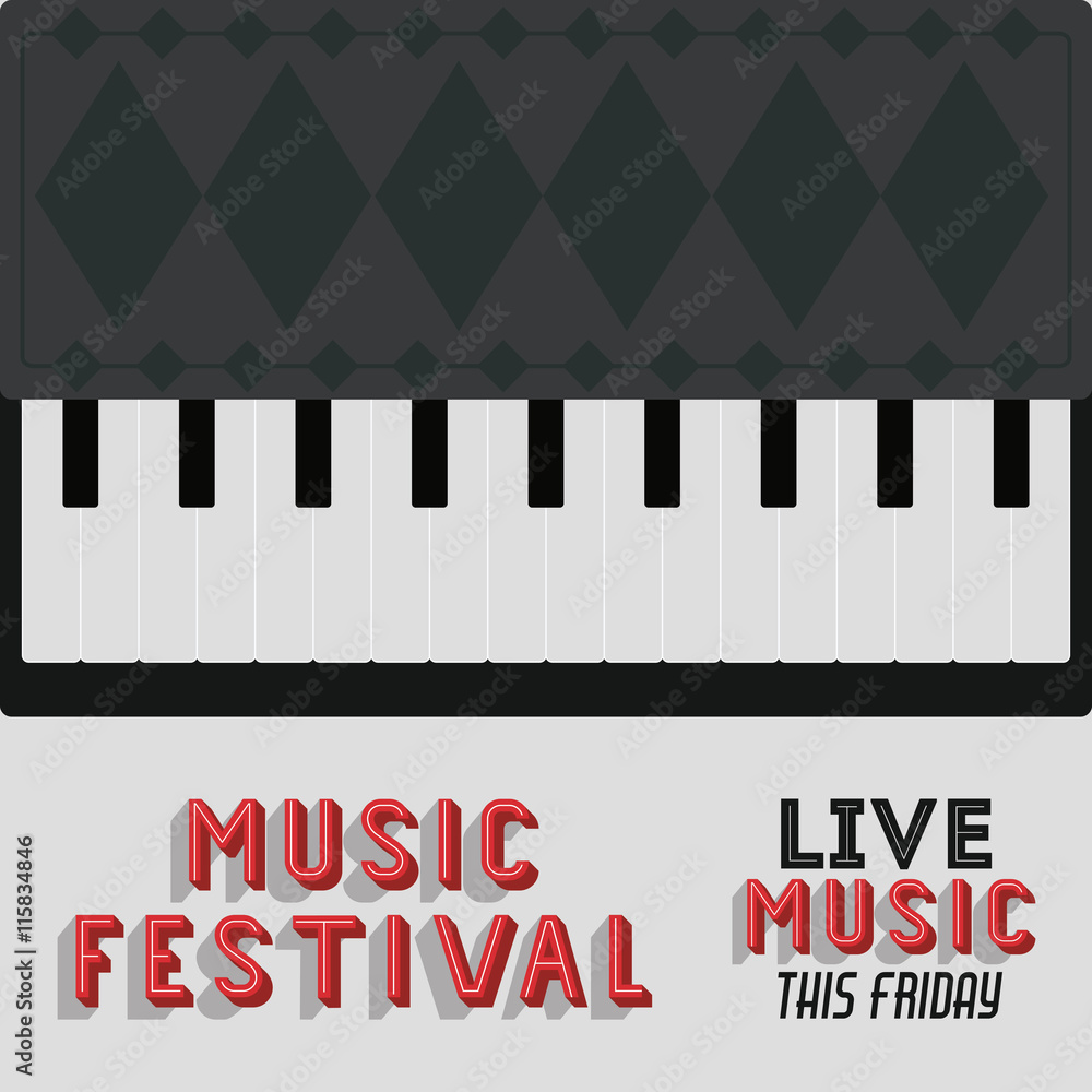 Fototapeta premium retro music festival poster isolated icon design, vector illustration graphic 