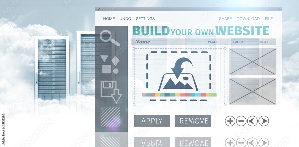 Composite image of composite image of build website interface
