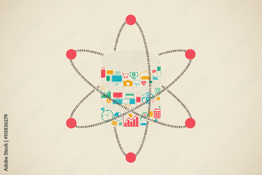 Data science in shape of database with gadgets and information symbols. Data science in shape of database with gadgets and information symbols.