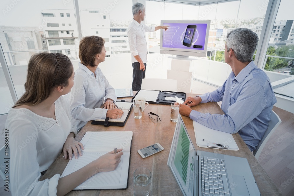 Obraz premium Composite image of ad for a new application