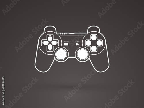 Game Joystick outline graphic vector.