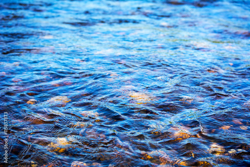 Defocused blue water surface texture background