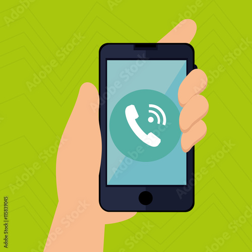 smartphone with hand isolated icon design, vector illustration  graphic  photo