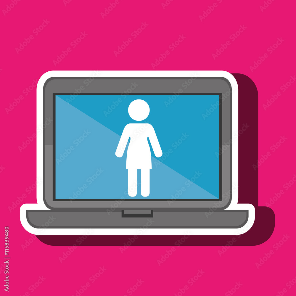 laptop with person isolated icon design, vector illustration graphic laptop with person isolated icon design, vector illustration graphic