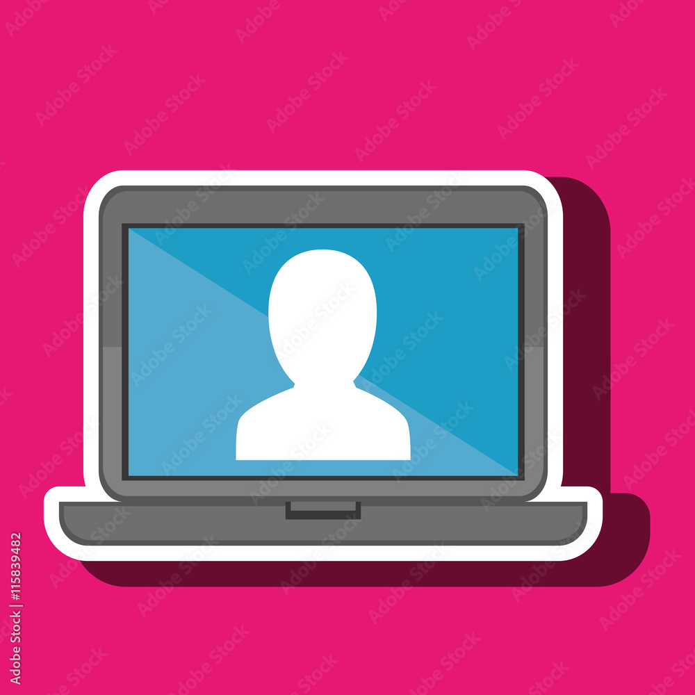 laptop with man isolated icon design, vector illustration graphic laptop with man isolated icon design, vector illustration graphic