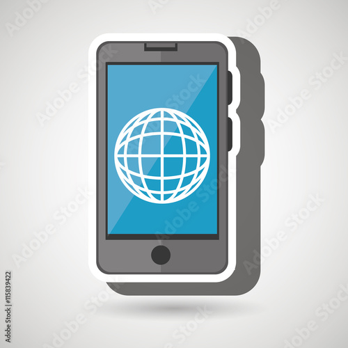 smartphone world isolated icon design, vector illustration graphic 