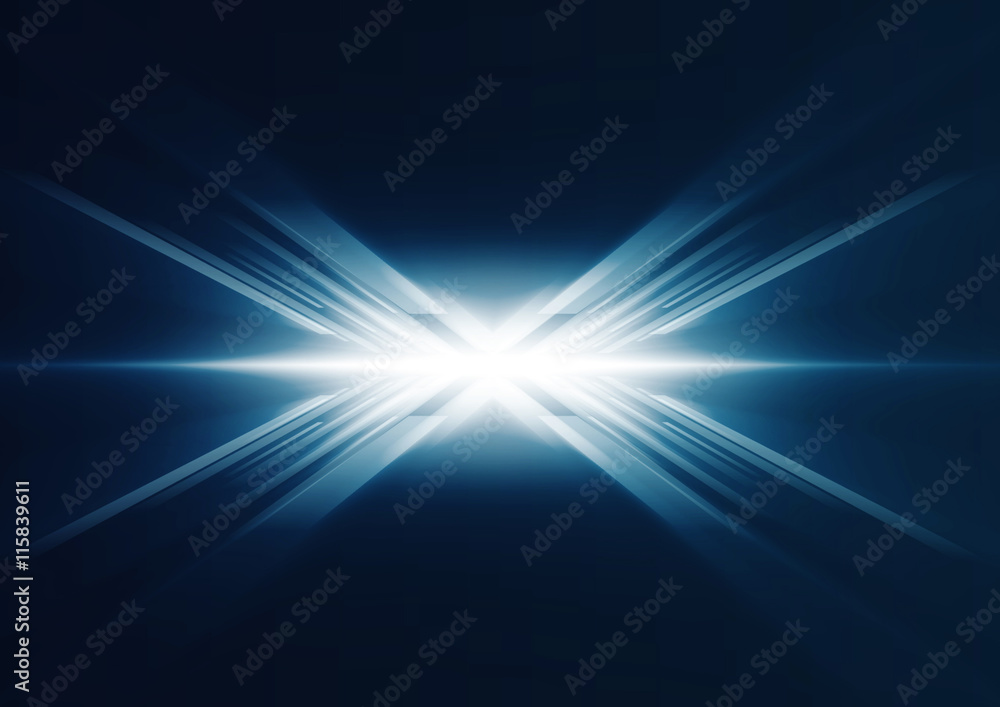Obraz premium Abstract glowing blue lines in perspective