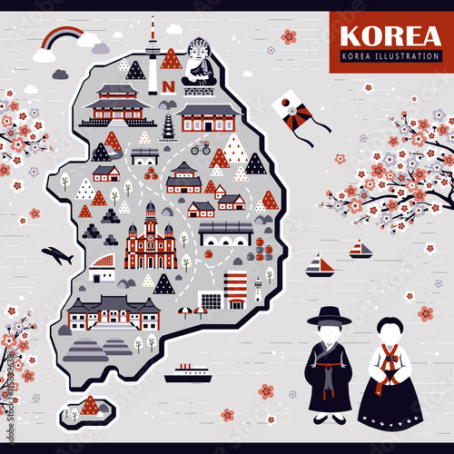 Korea travel map