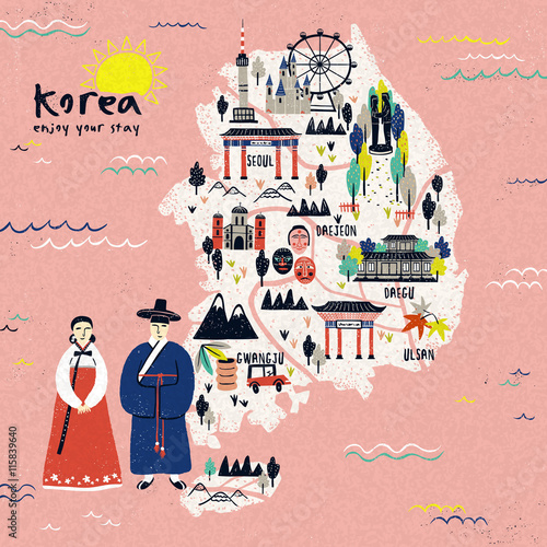 Korea travel map