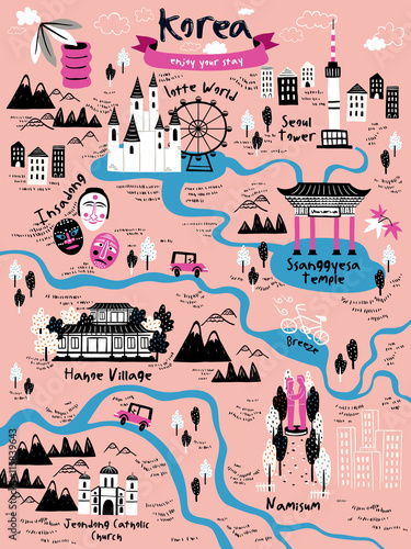 Korea travel map