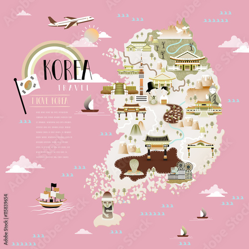 Korea travel map