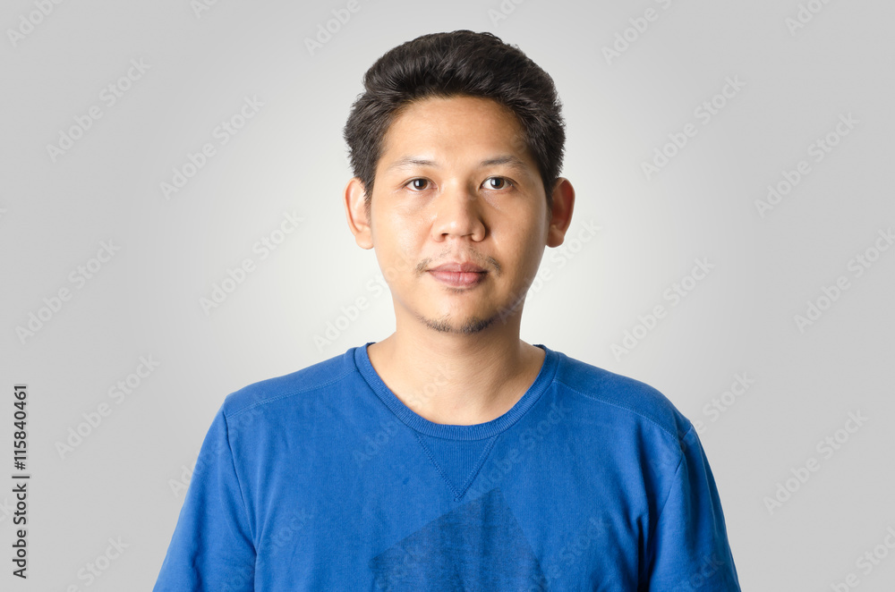 Portrait of asian man isolated on gray background Portrait of asian man isolated on gray background