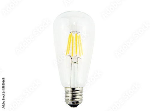 Bulb vintage light on white background
