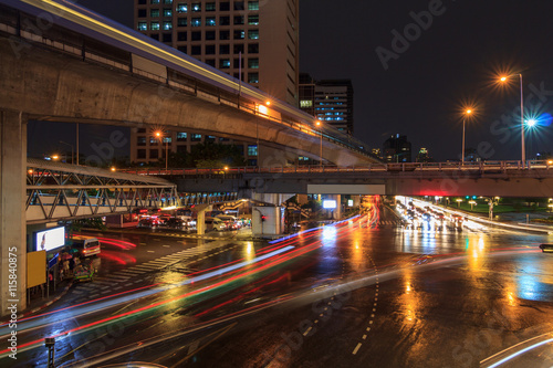 Blur light of traffic in the city © rukawajung