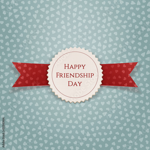 Happy Friendship Day Tag with Ribbon
