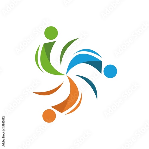 Logo teamwork icon vector