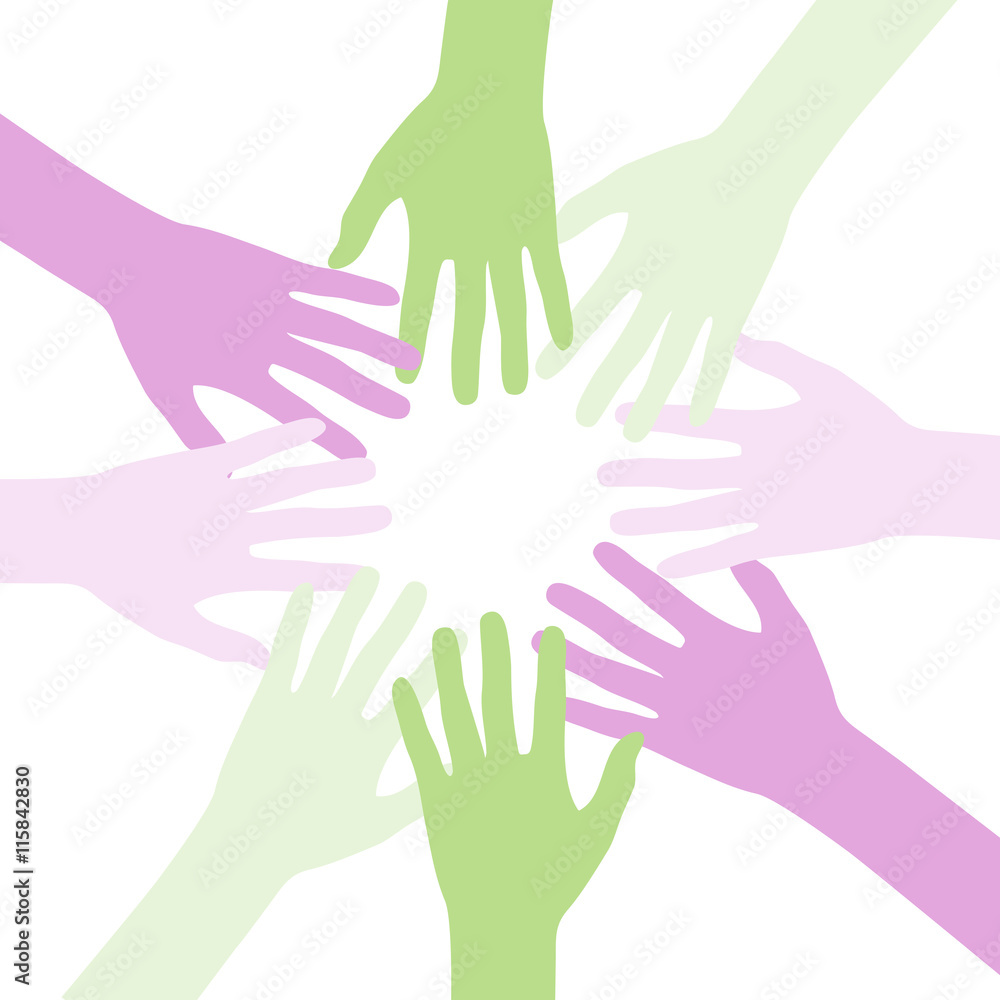 Hand Kreis bunt Kinder pastellfarben