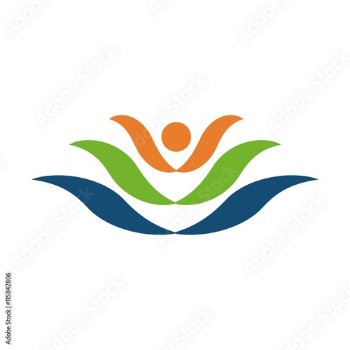 Logo teamwork icon vector