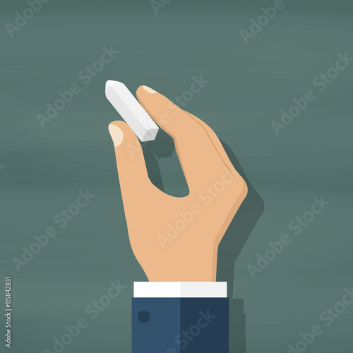 Hand with chalk isolated