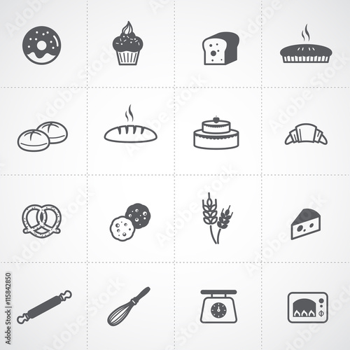Bakery icons set