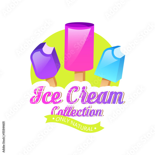 Ice cream collection vector illustration.