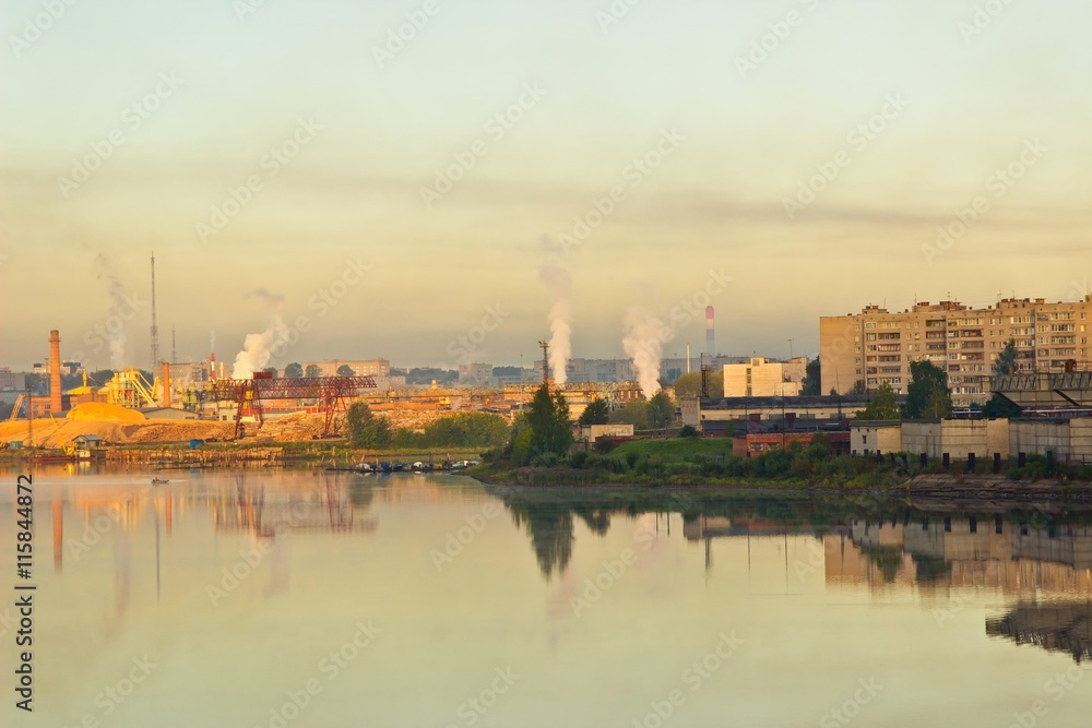 Industrial summer sunrise Industrial summer sunrise