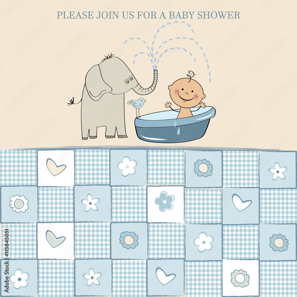 Naklejka premium baby boy shower card