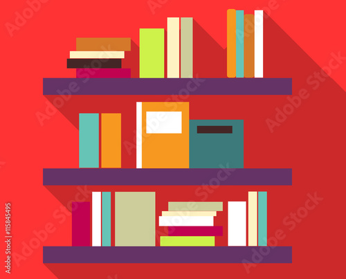 полка с книгами