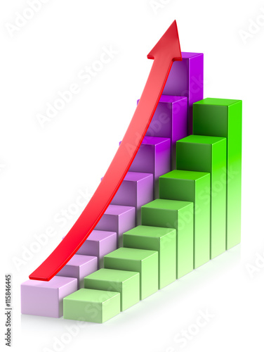 Growing colorful bar chart with arrow in two rows Free Download Growing colorful bar chart with arrow in two rows - GFXLoad
