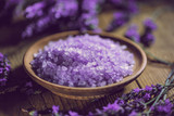 Heap of violet bath salt
