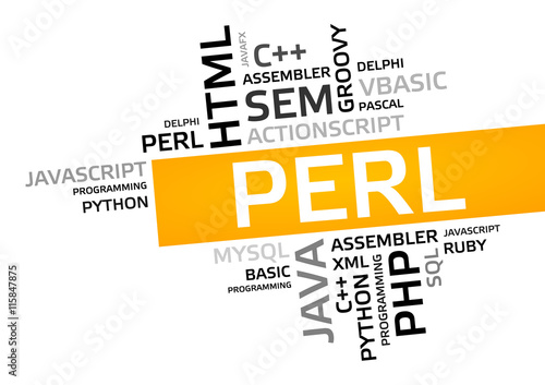 PERL word cloud, tag cloud, vector graphic
