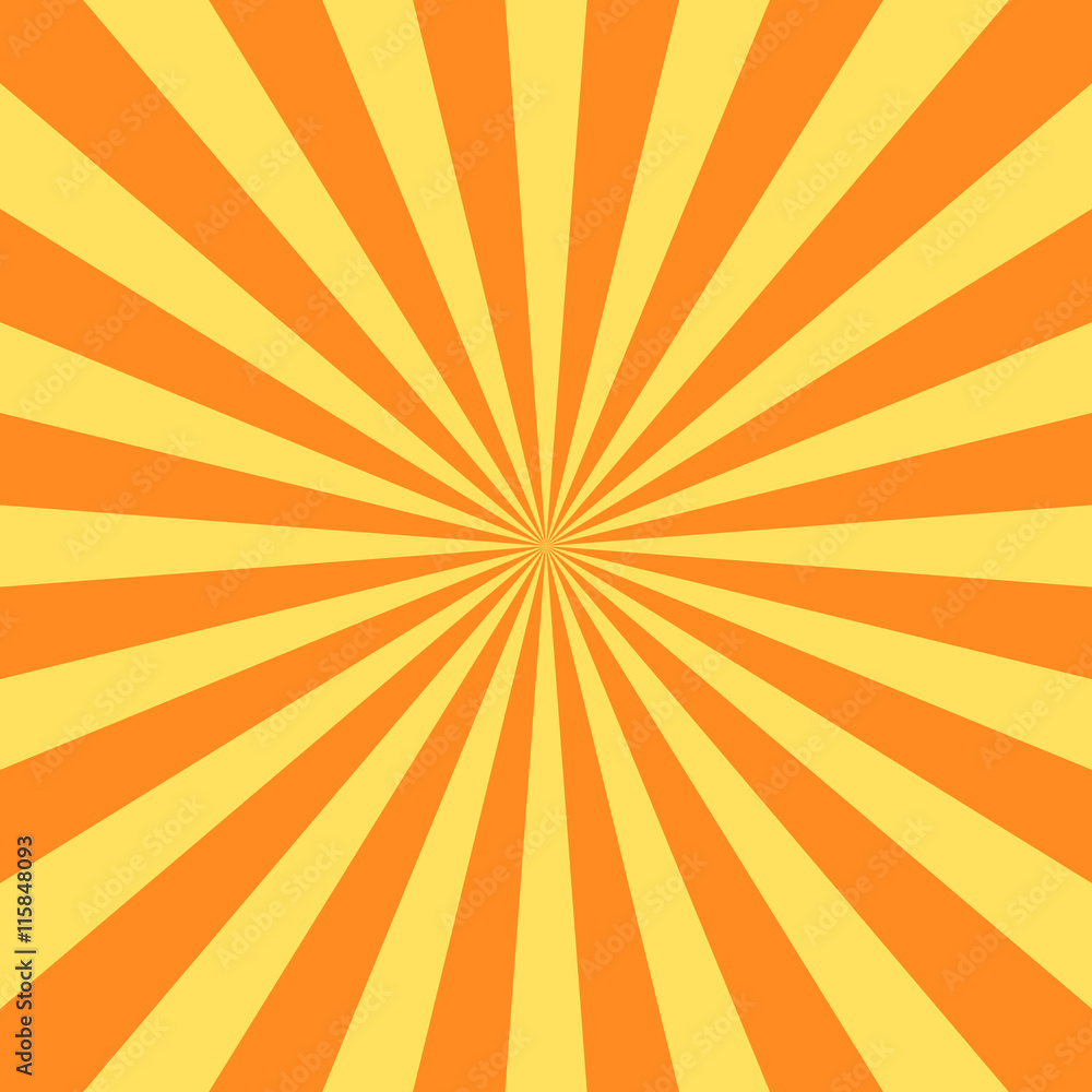 Yellow orange rays poster. Popular ray star burst background television vintage. Dark-light bright abstract texture with sunburst, flare, beam. Retro art design Glow bright pattern Vector Illustration Yellow orange rays poster. Popular ray star burst background television vintage. Dark-light bright abstract texture with sunburst, flare, beam. Retro art design Glow bright pattern Vector Illustration