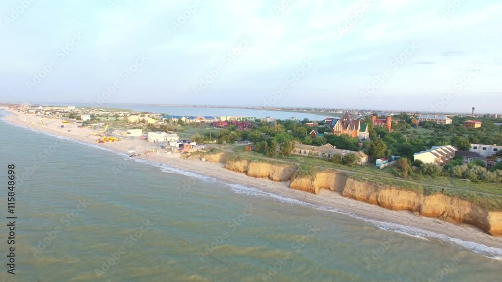 custom made wallpaper toronto digitalFlying over the sea shore at sunrise. coastal zone