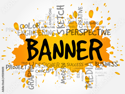 BANNER word cloud, creative business concept background