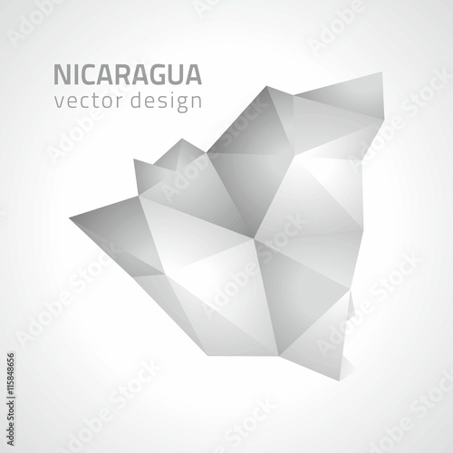 Nicaragua polygonal vector map of America