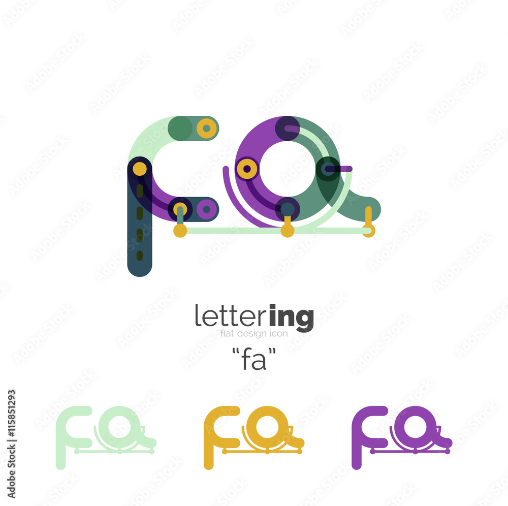 Obraz premium Linear initial letters, logo branding concept