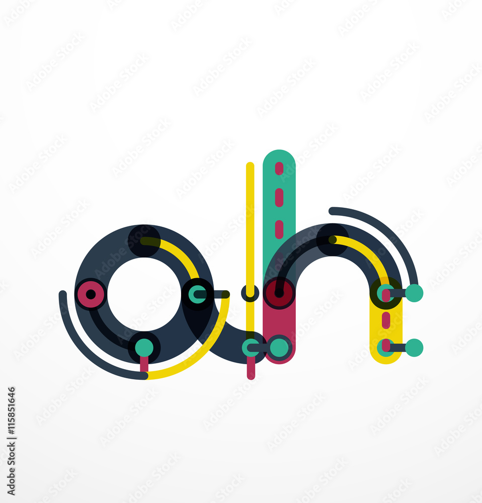 Fototapeta premium Colorful funny cartoon letter icon