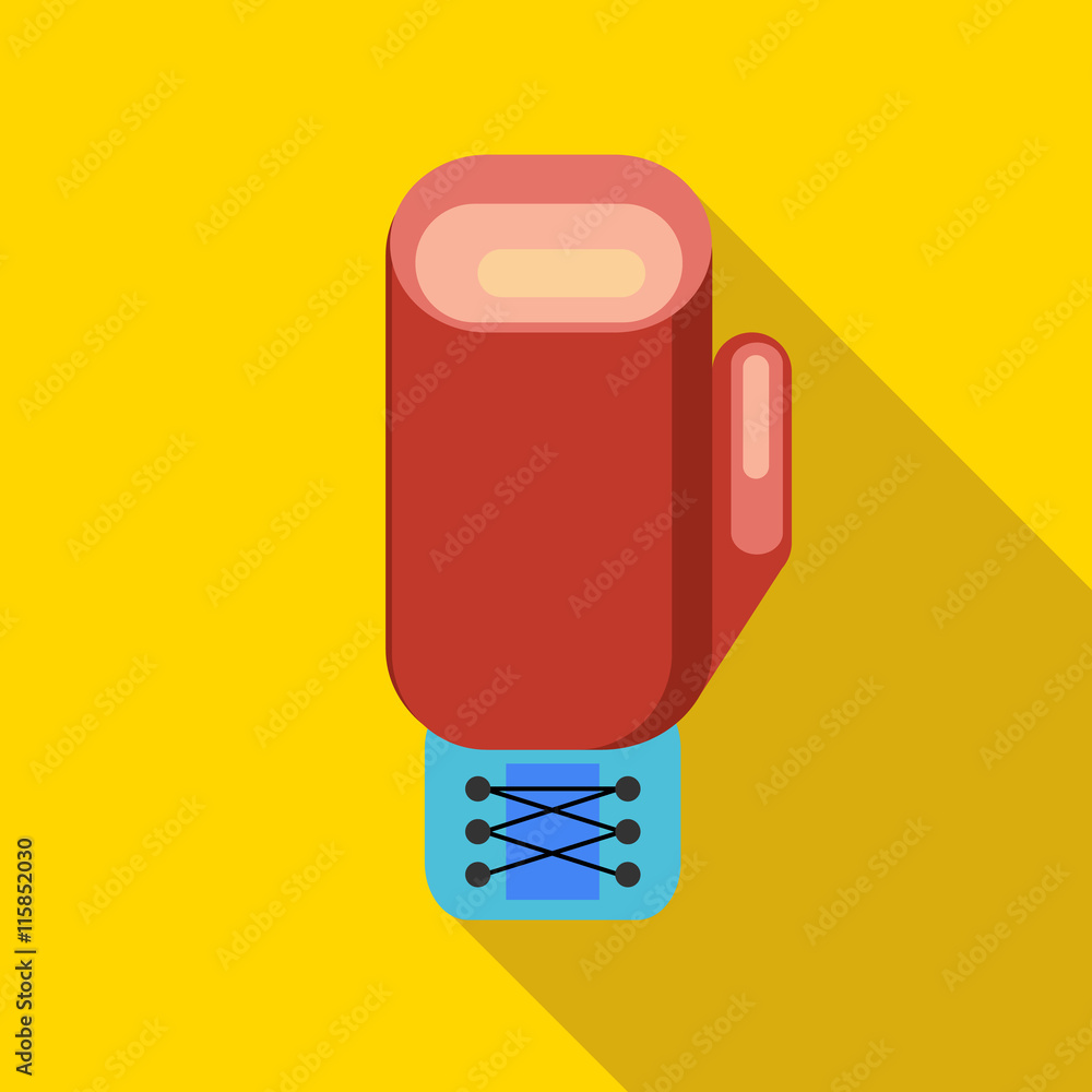 Boxing gloves icon in flat style with long shadow Boxing gloves icon in flat style with long shadow