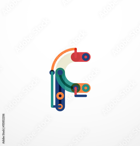Colorful funny cartoon letter icon