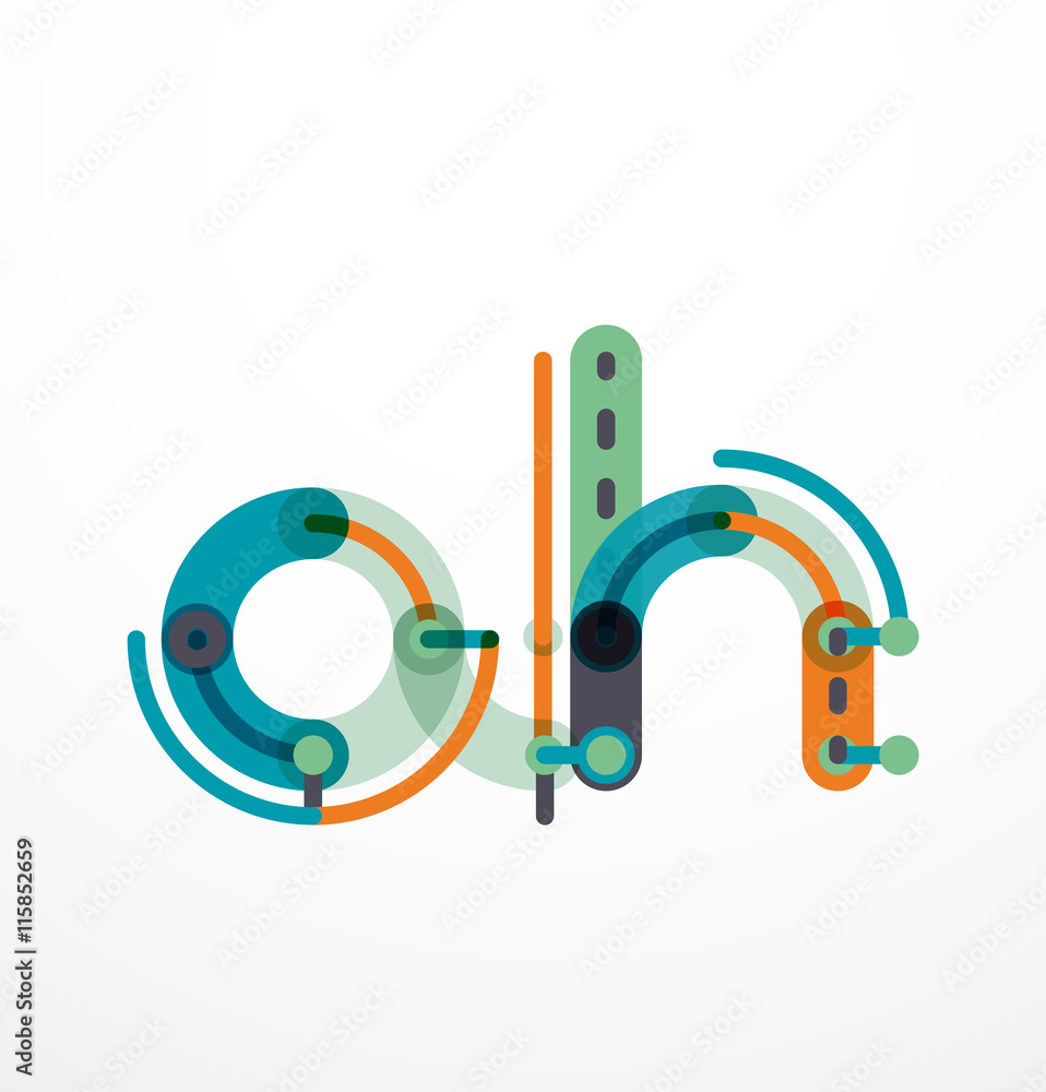 Cartoon linear letters icons Cartoon linear letters icons