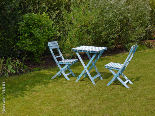 blue outdoor garden furniture group