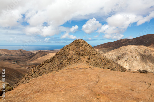Beautiful volcanic mountains on Fuerteventura. Canary Islands.