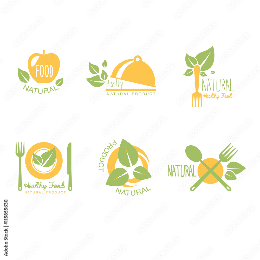 Set of Organic and Natural Food Labels 