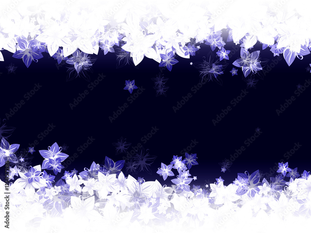 pattern of flowers on a blue background