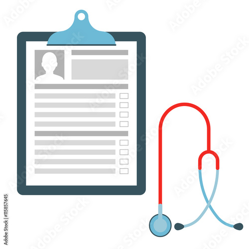 Medical chart with stethoscope