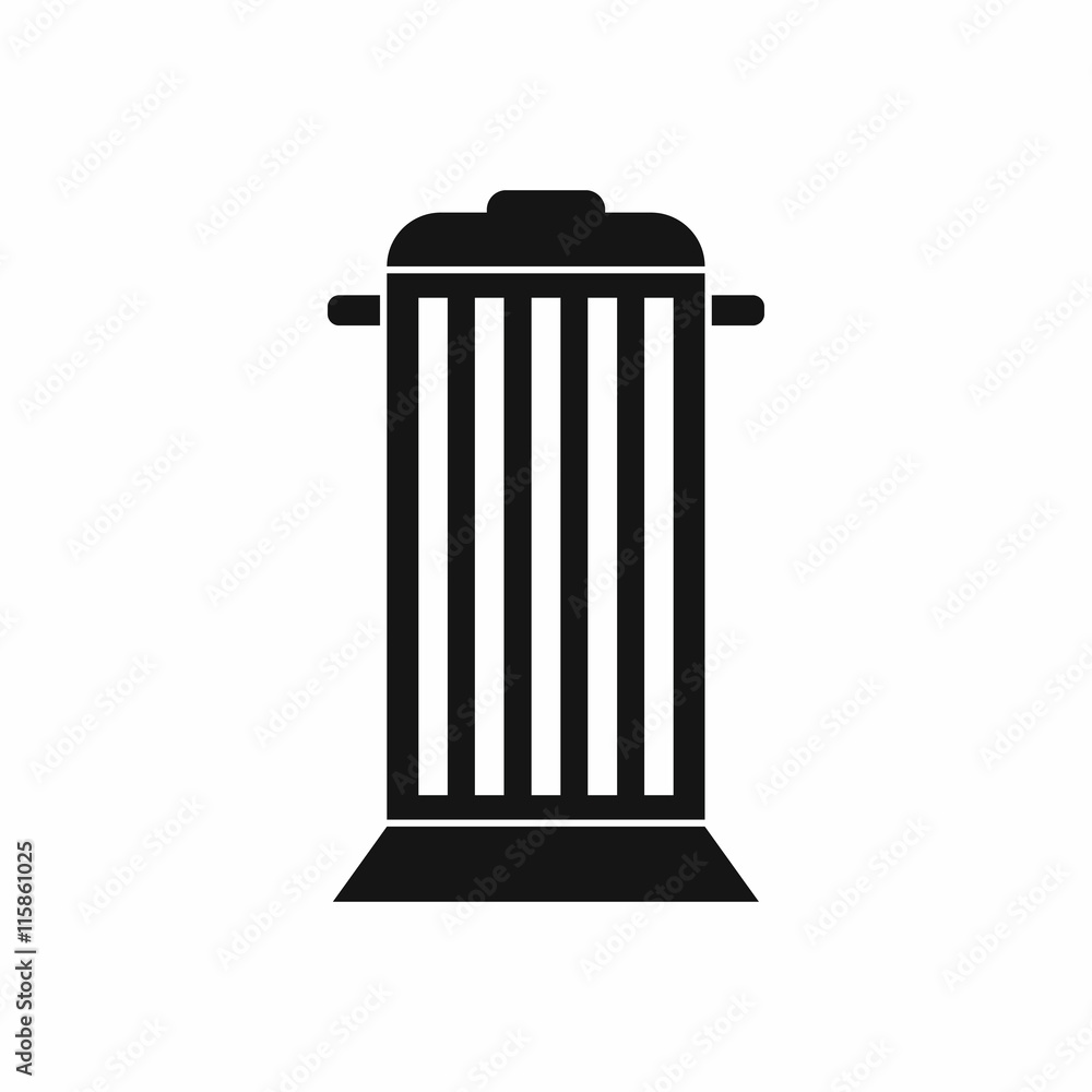 Street trash icon in simple style. Garbage symbol isolated vector illustration Street trash icon in simple style. Garbage symbol isolated vector illustration