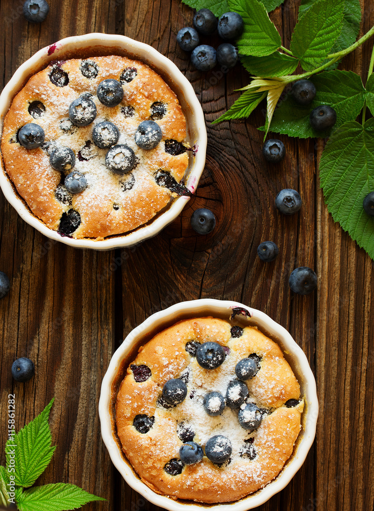 Summer Clafoutis pie with blueberries. Summer Clafoutis pie with blueberries.